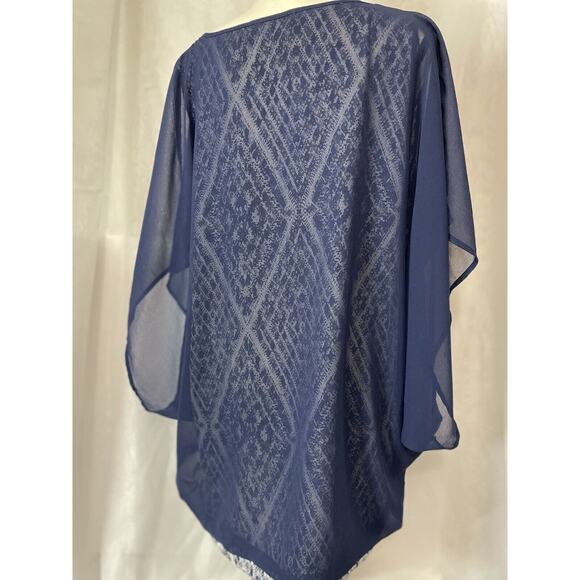 Merric Women's Size 14 Tunic Geometric Sheer Overlay Sleeveless Lightweight - Picture 5 of 7